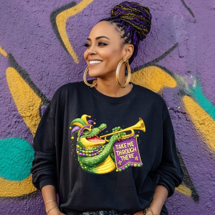 Take Me Through There Mardi Gras PNG | Black Girl Shirt Design | DTF Print (Instant Download