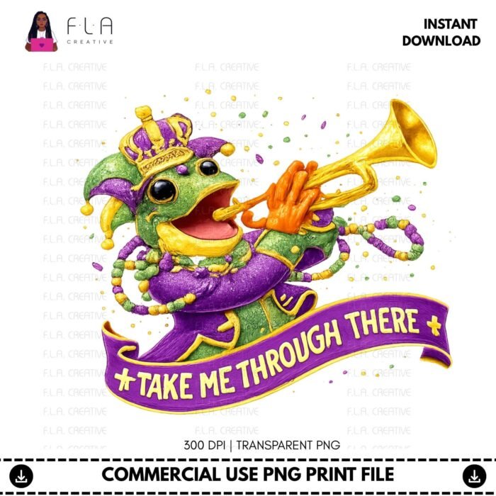 Alternative view of Take Me Through There Mardi Gras PNG | Black Girl Shirt Design | DTF Print (Instant Download