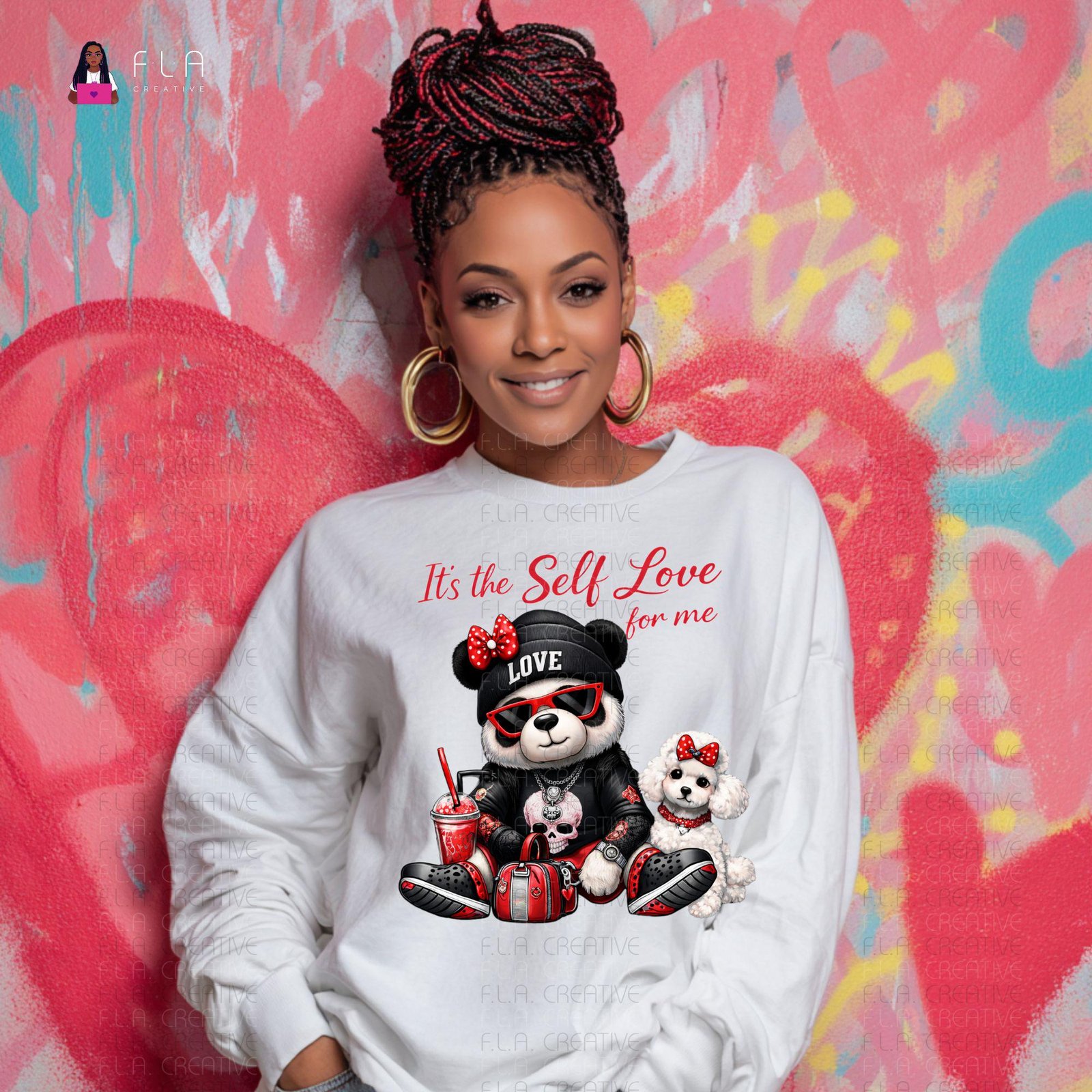 Valentine's Day Self Love Punk Bear PNG, Edgy Valentines Sublimation ( Instant Digital Download )