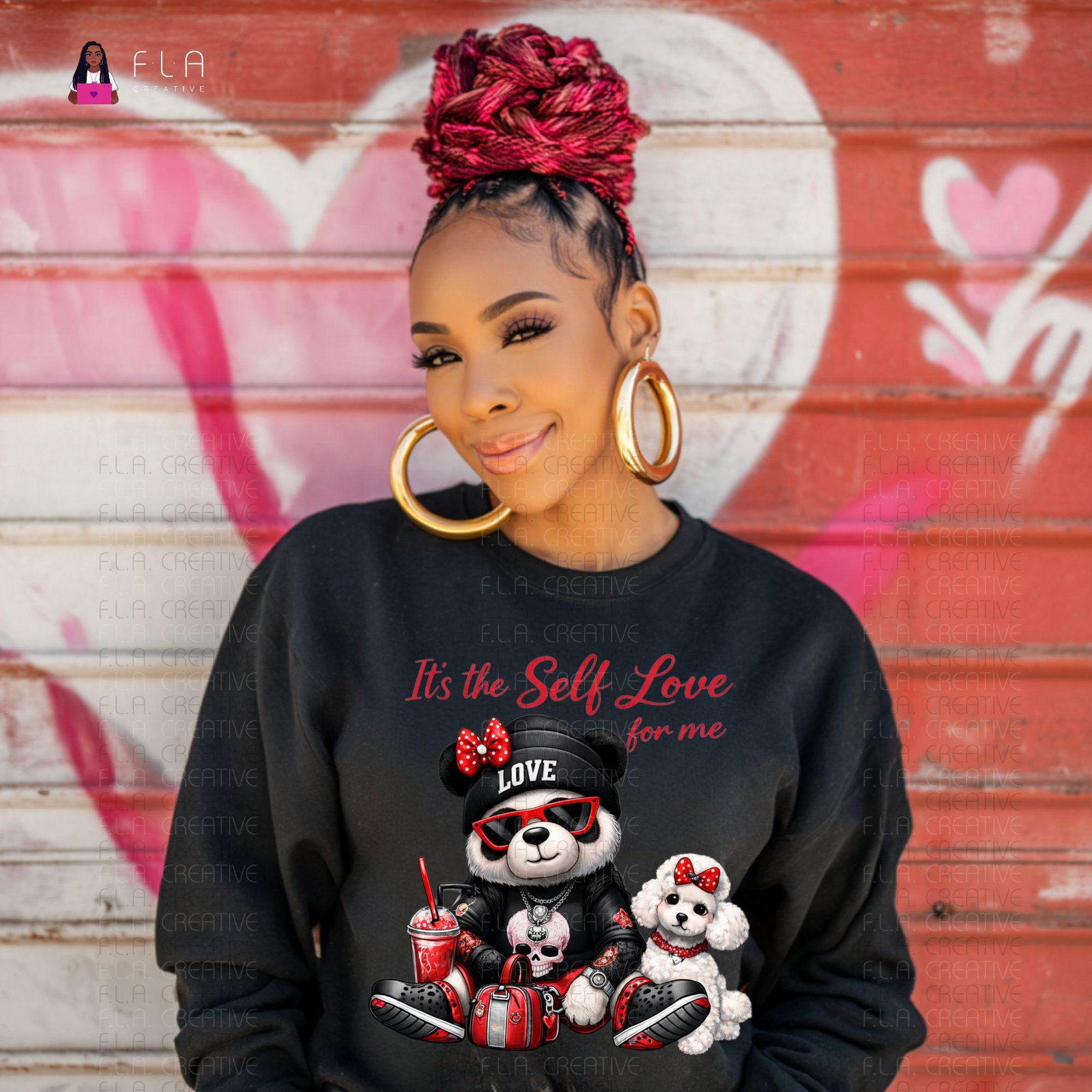 Valentine's Day Self Love Punk Bear PNG, Edgy Valentines Sublimation ( Instant Digital Download ) - Image 2