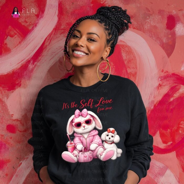 Alternative view of Valentine's Day Self Love Bunny PNG,  Cute Valentines Sublimation ( Instant Digital Download )