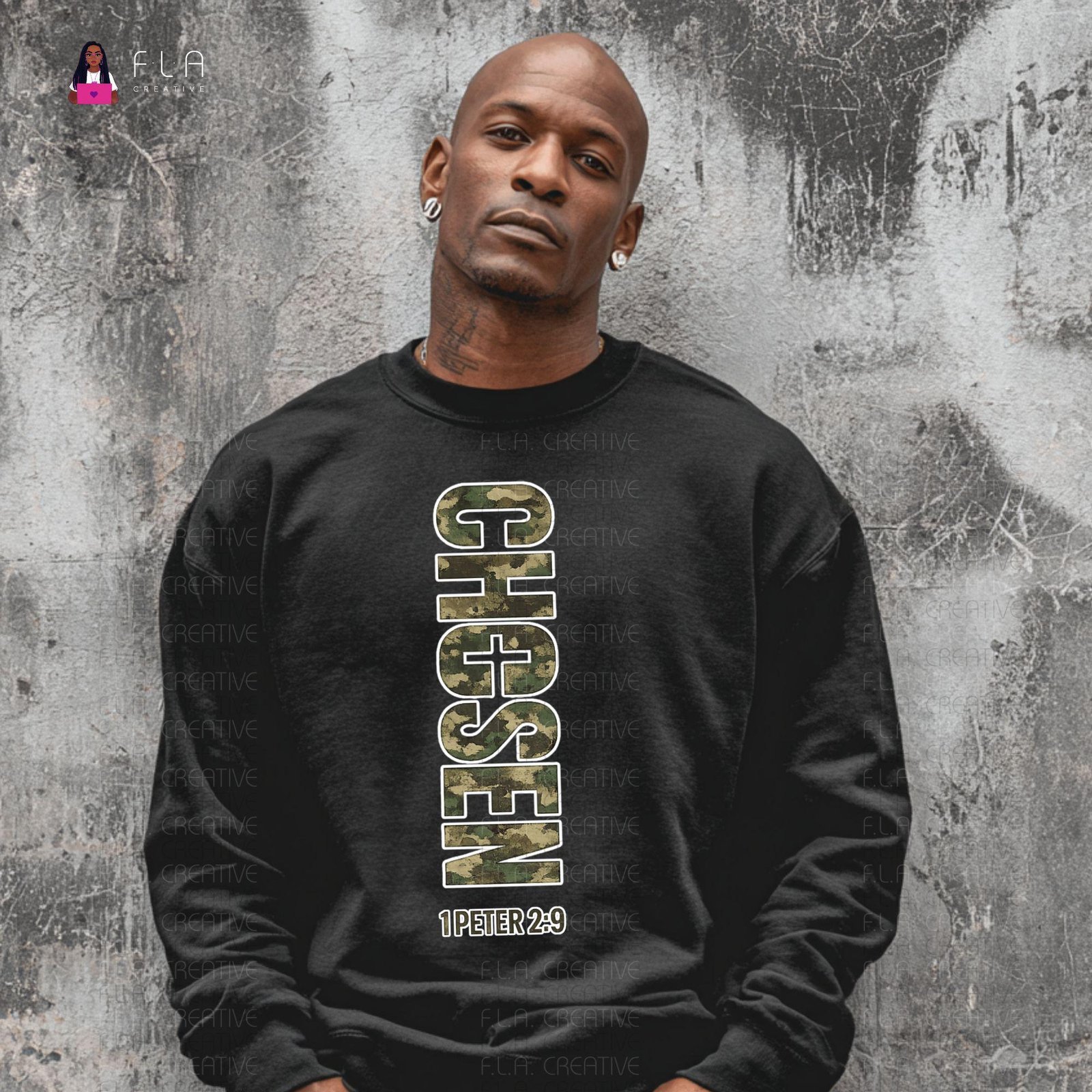 Chosen 1 Peter 2:9 PNG | Christian Sweatshirt Design for Men | Religious Bible Verse Shirt Art | Instant Digital Download - Image 2