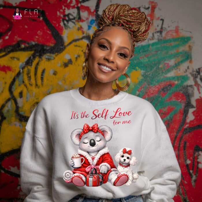 Valentine's Day Self Love Koala PNG,  Cute Valentines Sublimation ( Instant Digital Download )
