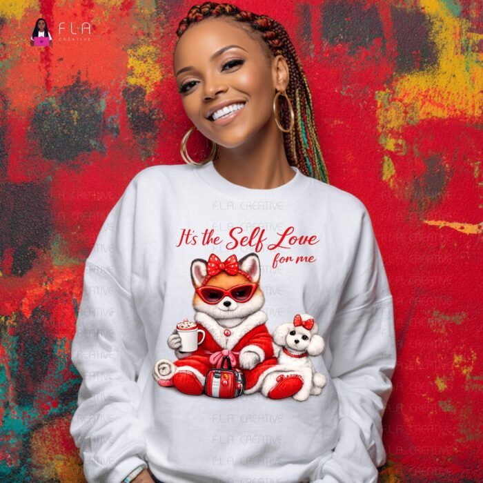 Valentine's Day Self Love Fox PNG, Cute Valentines Sublimation ( Instant Digital Download )