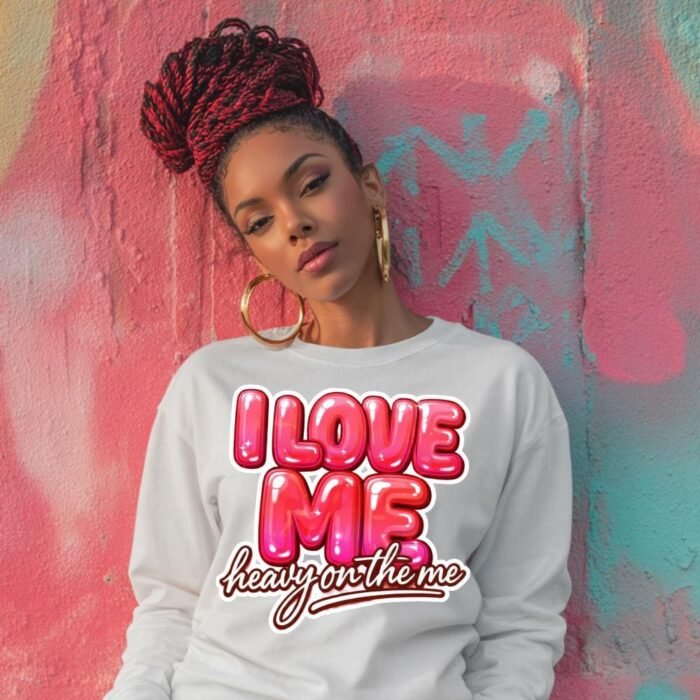 I Love Me Quote PNG: Bold Retro Bubble Style (Instant Download)